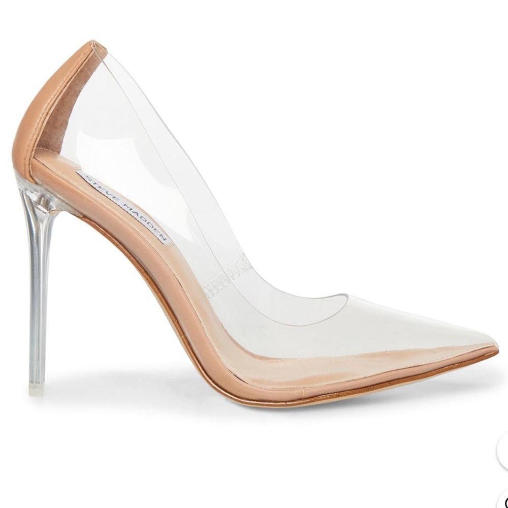 Firm💲 Pre-Loved Steve Madden Vala Clear Perspex Heels